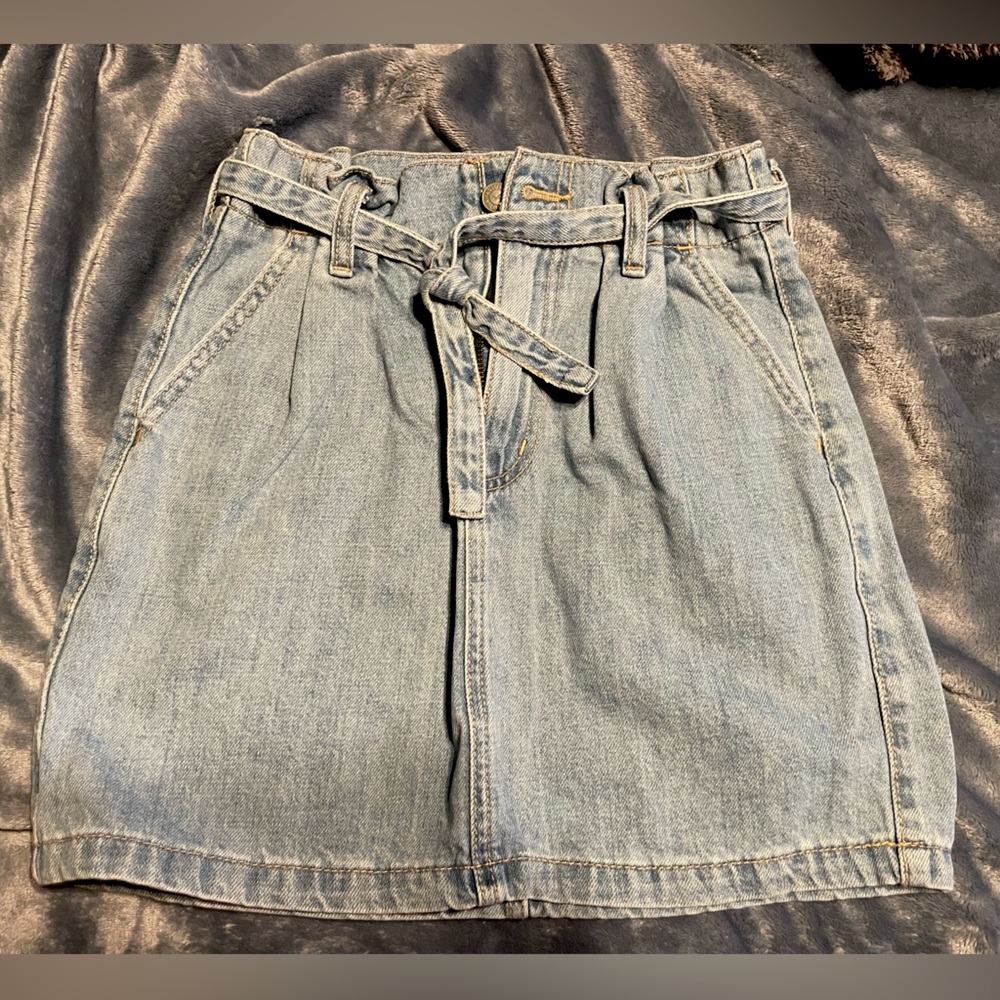 Hollister high rise jean skirt